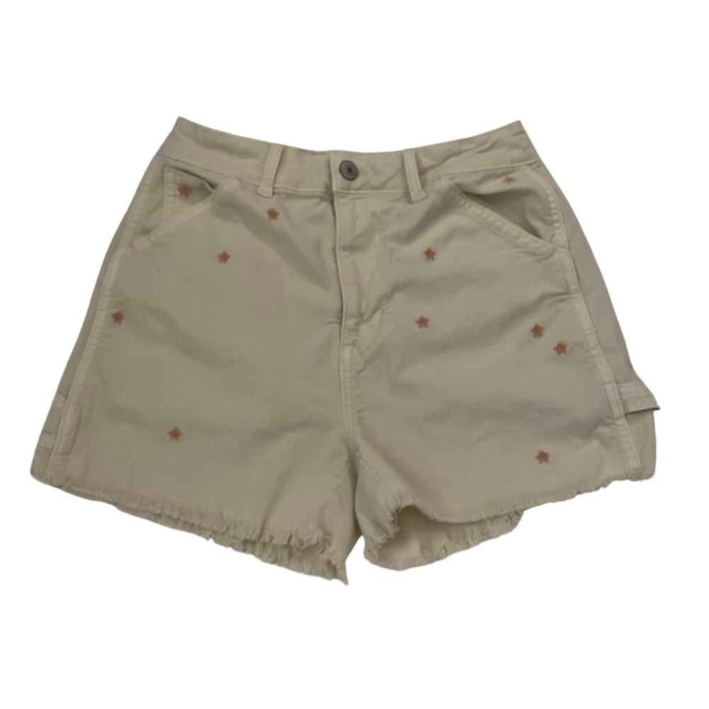 American Eagle Highest Rise 90s‎ Boyfriend Cargo Floral Embroidered Shorts - 25